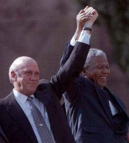 mandela klerk apartheid inaugural israel nobel frederik deklerk inaugurated outgoing zuid blackpast pretoria palestina actueel pienso luego histgeobox imo