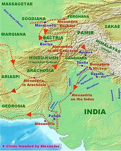 Map Depicting the Location of Bactria