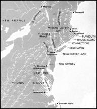 Map Depicting the Massachusetts Bay Colony