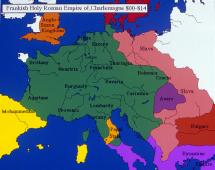 Frankish Holy Roman Empire of Charlemagne - Map