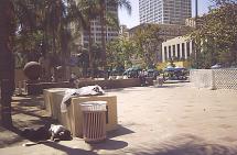 Homeless at Pershing Square