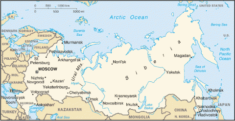 Map Depicting Moscow