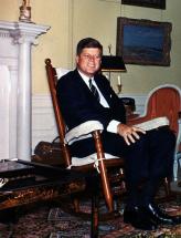 President Kennedy in His Favorite Chair