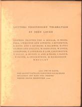 Letters Concerning Toleration - by John Locke