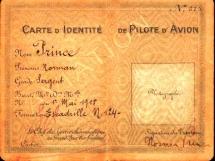 Norman Prince - Escadrille Identity Card