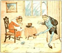 Caldecott Illustration - The Frog with His Mother