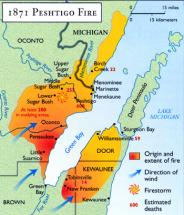 Peshtigo Fire - Area of Impact