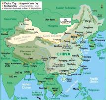 China and Surrounding Areas - Map Locator