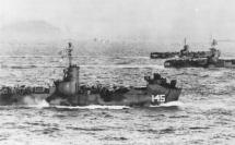 Landing Ships, Medium, Bringing Marines Ashore Iwo Jima