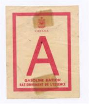 Canadian Gas Ration Card - A