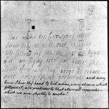 Last Writing of Mrs. Thomas Jefferson - Original Document
