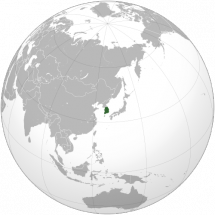 South Korea on the World Map