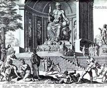 Engraving of the Statue of Zeus