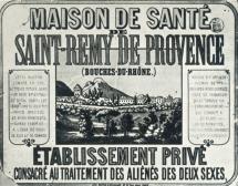 Ad for Vincent's Hospital in Saint-Remy