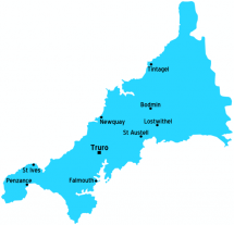 Map Depicting Cornwall