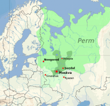 Map of Muscovy Compared to Present Day Russia