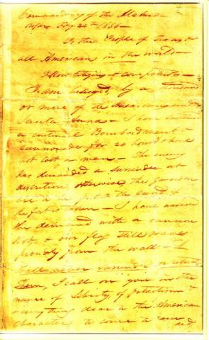 William Travis Letter - Alamo