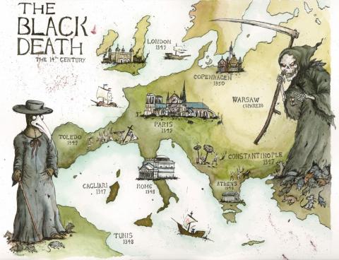 Black Death (Illustration) Famous Historical Events Medieval Times Medicine Social Studies World History Disasters