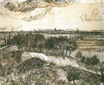 View of Arles, Drawing by van Gogh