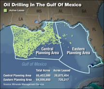 Location of Oil Leases in the Gulf of Mexico