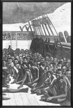 Kidnapped Slaves Aboard Ship - Illustration