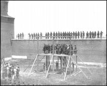 Mary Surratt Shielded by an Umbrella at the Gallows