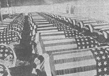 Lined-up Coffins - Palawan Massacre