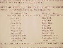 Hindenburg's Schedule