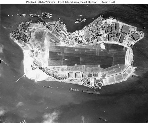 Pearl Harbor - Battleship Row at Ford Island