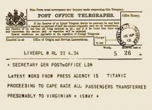 Titanic - Second Telegram Reporting Disaster