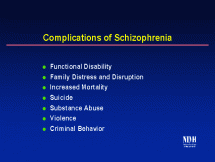 Complications of Schizophrenia - Chart