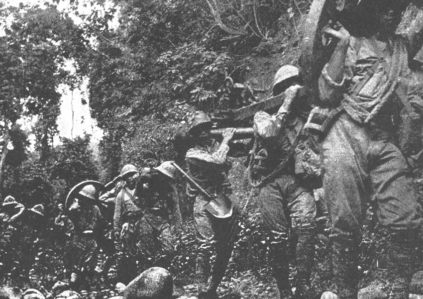 Japanese and Australian Soldiers at the Kokoda Trail