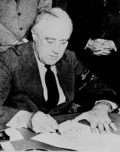 President Roosevelt Signing the Declaration of War