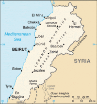 Lebanon - Location in the Middle East