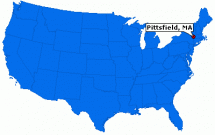 Map depicting Pittsfield, Massachusetts