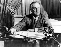 President Roosevelt At His Desk