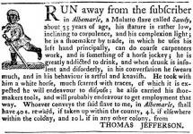 Jefferson's Runaway Slave Notice