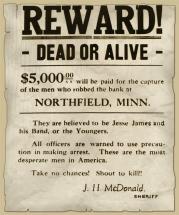 Wanted Poster:  Jesse James, Dead or Alive
