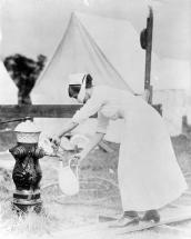 Spanish Flu - Drawing Water to Assist a Patient