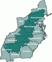 Appalachia - Map Locator