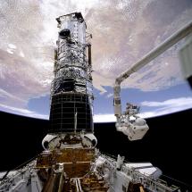 Space Shuttle Endeavour Docked with Hubble
