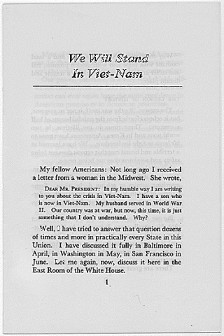 We Will Stand in Viet-Nam, by LBJ