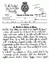 Handwritten Letter from Kaiser Wilhelm to President Wilson