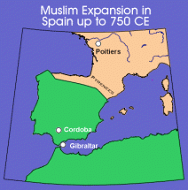 Muslim Expansion in Spain, Up To 750 C.E.
