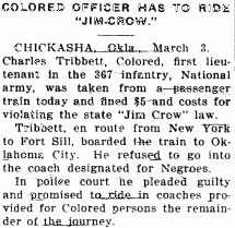 Colored Officer Has to Ride 