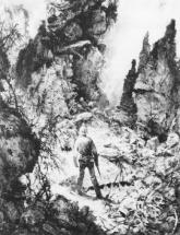 Silence in the Gorge - Painted by C. Waterhouse