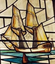 Window at Olney Church - Ship at Safe Harbor 