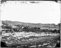 Civil War Tent Encampment in Winter