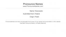 Pronounciation of Koscuiszko