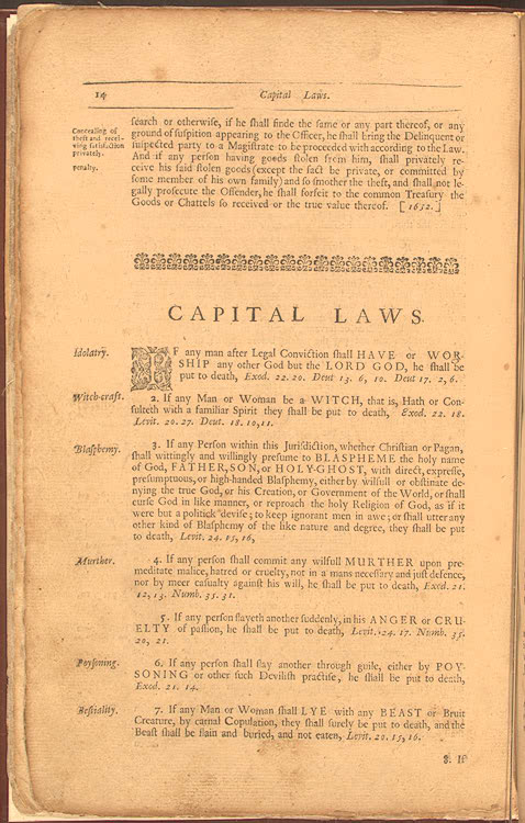 Massachusetts Bay Colony - General Laws And Liberties